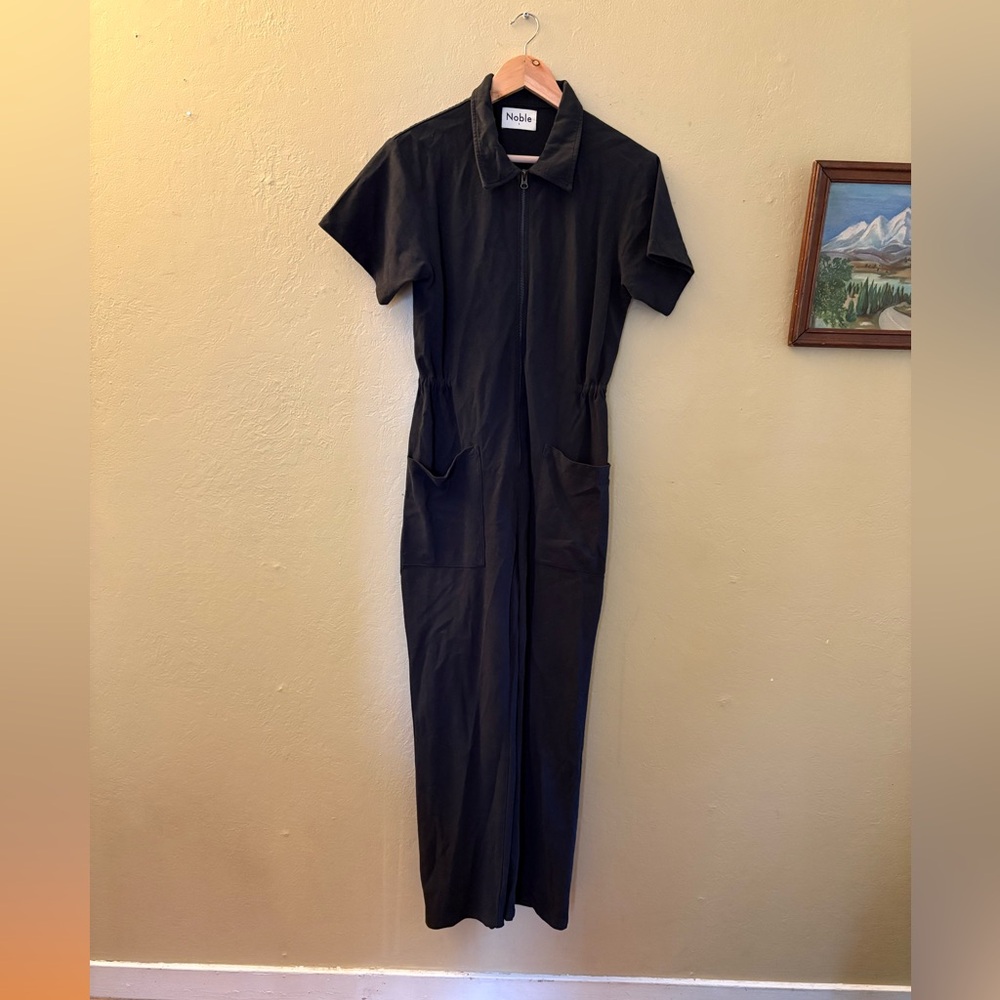 Women’s Noble Short-Sleeve Black Utility Jumpsuit Small